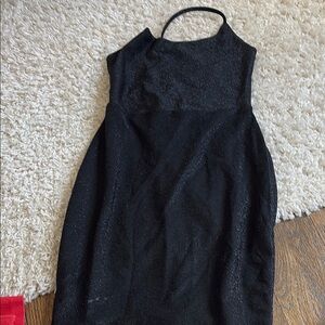 Elegant Black Lace-Up Dress